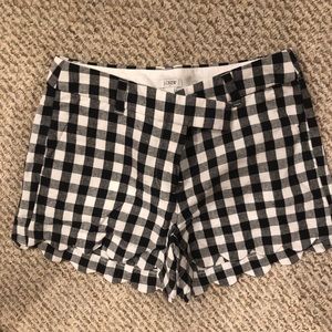 J. Crew Buffalo Check Scallop Hem Shorts